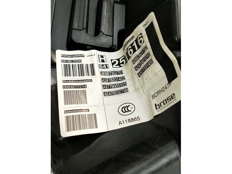 Recambio de elevalunas trasero izquierdo para mercedes-benz clase gla (bm 247) referencia OEM IAM a0997302701a2478201402a0997601