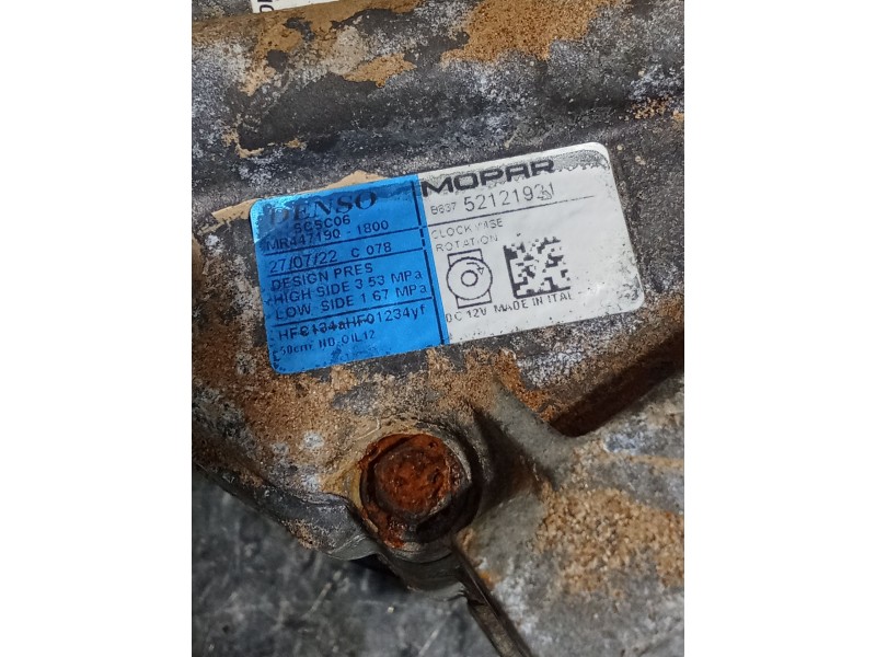 Recambio de compresor aire acondicionado para fiat 500 312 1.0 hybrid referencia OEM IAM 4471901800 52121921 