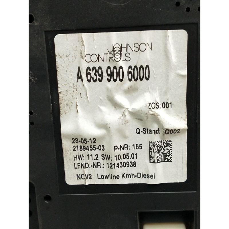 Recambio de cuadro instrumentos para mercedes-benz vito (w639) basic, combi referencia OEM IAM A6399006000  