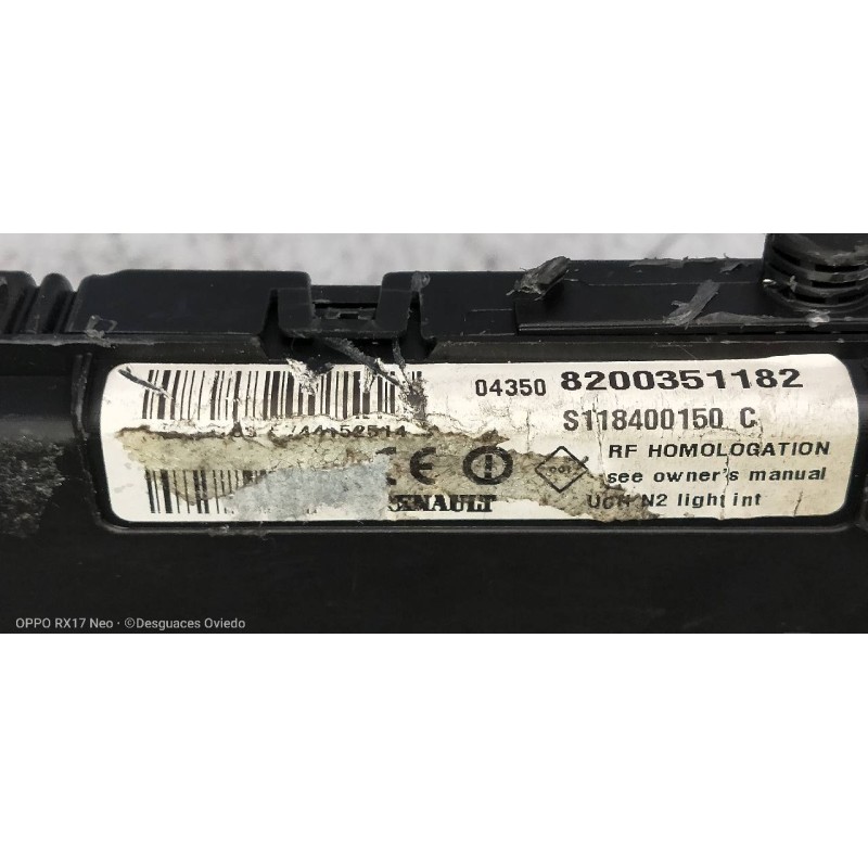 Recambio de caja reles / fusibles para renault megane ii familiar authentique confort referencia OEM IAM 8200351182 S118400150C 