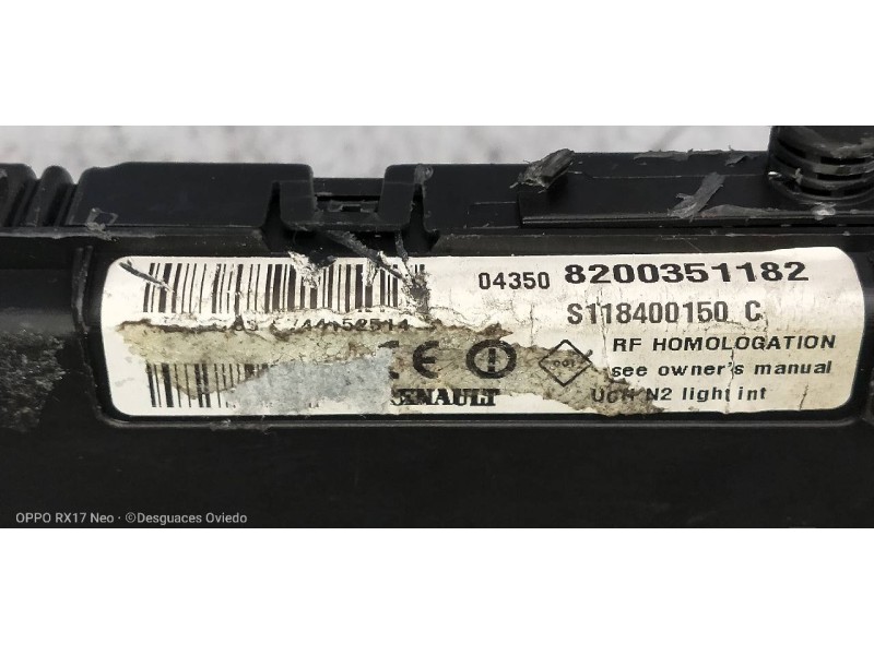 Recambio de caja reles / fusibles para renault megane ii familiar authentique confort referencia OEM IAM 8200351182 S118400150C 