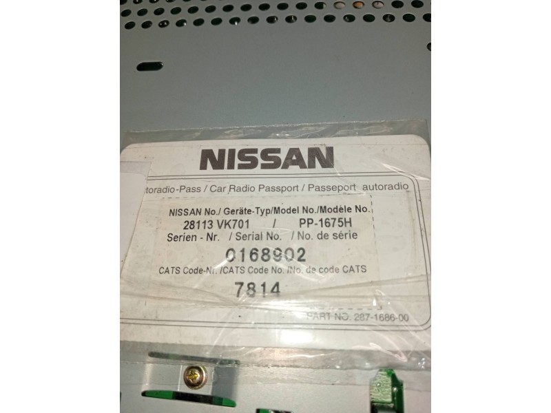 Recambio de sistema audio / radio cd para nissan pick-up (d22) 2.5 16v turbodiesel cat referencia OEM IAM 28113VK701 PP1675H 