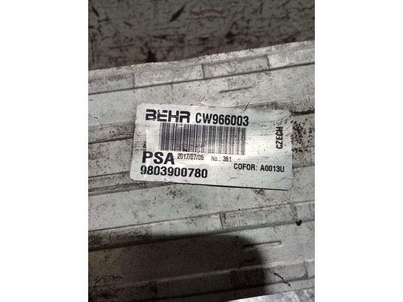 Recambio de intercooler para peugeot 208 referencia OEM IAM 9803900780  