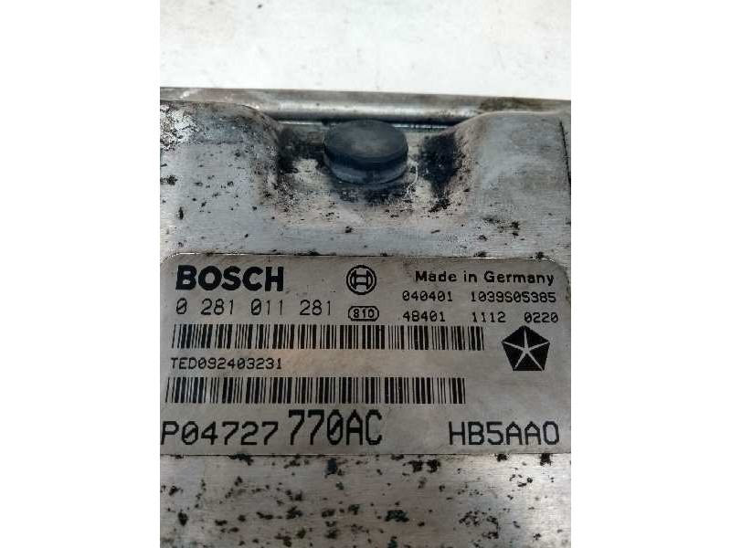 Recambio de centralita motor uce para chrysler voyager (rg) 2.8 crd cat referencia OEM IAM 0281011281 P04727770AC HB5AA0