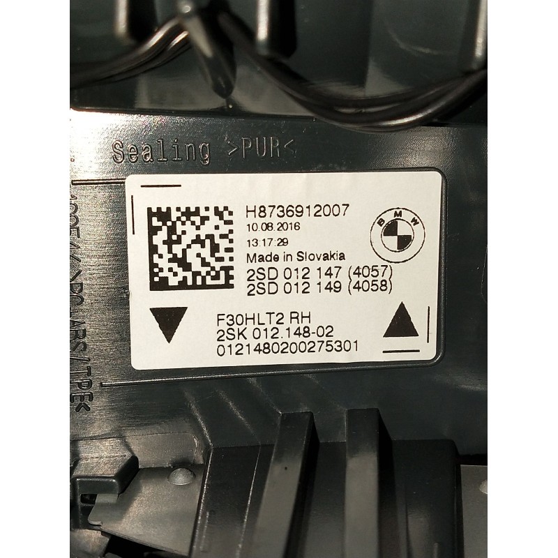 Recambio de piloto trasero derecho interior para bmw serie 3 lim. (f30) referencia OEM IAM H8736912007  