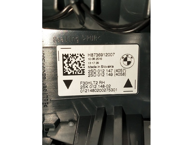 Recambio de piloto trasero derecho interior para bmw serie 3 lim. (f30) referencia OEM IAM H8736912007  