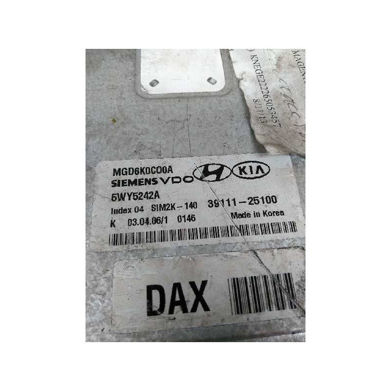 Recambio de centralita motor uce para kia magentis 2.0 cat referencia OEM IAM 5WY5242A 3911125100 DAX SIM2K140 Recambio de centralita motor uce para kia magentis 2.0 cat referencia OEM IAM 5WY5242A 3911125100 DAX SIM2K140