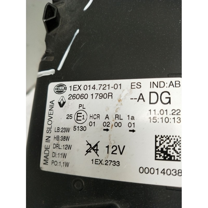 Recambio de faro izquierdo para renault trafic iii furgoneta (fg_) 2.0 dci 110 (fgmw) referencia OEM IAM 260601790r  