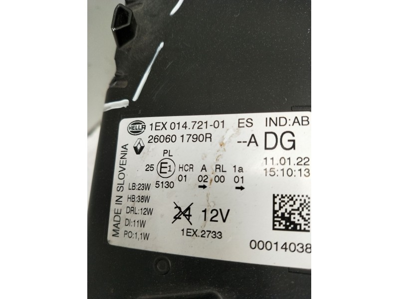 Recambio de faro izquierdo para renault trafic iii furgoneta (fg_) 2.0 dci 110 (fgmw) referencia OEM IAM 260601790r  