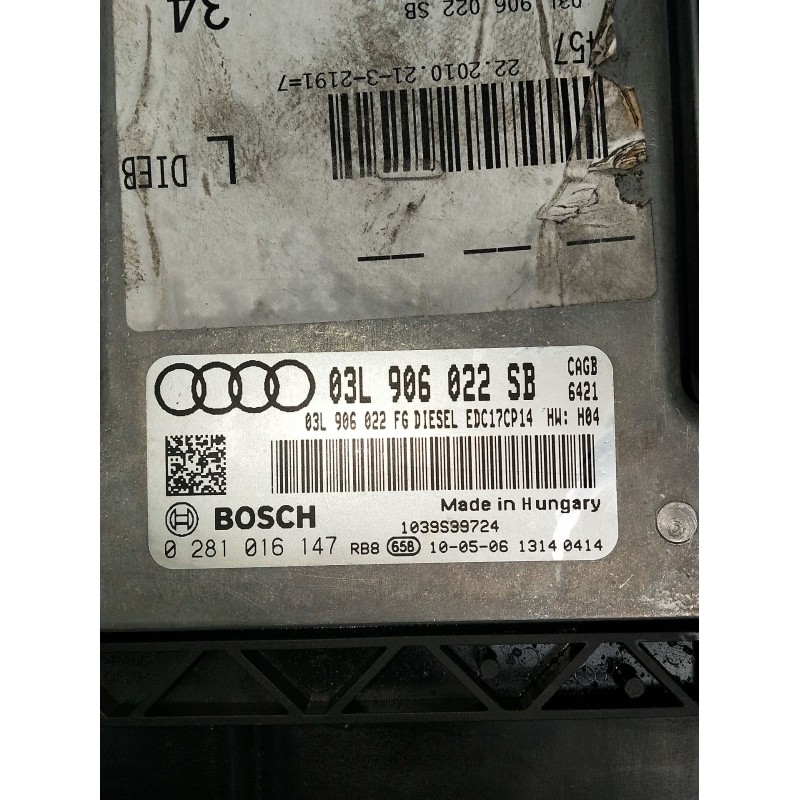 Recambio de centralita motor uce para audi a6 berlina (4f2) 2.0 tdi referencia OEM IAM 0281016147  