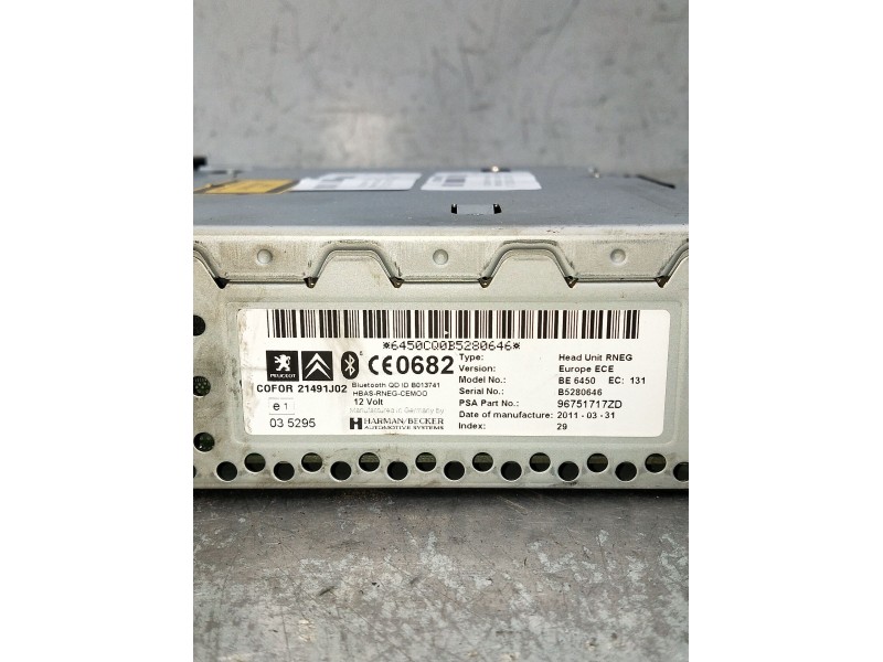 Recambio de sistema audio / radio cd para citroën c5 station wagon business class referencia OEM IAM 96751717ZD  