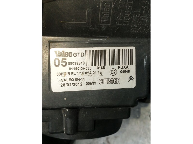 Recambio de faro izquierdo para citroën c1 seduction referencia OEM IAM 89092918  