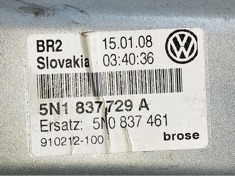 Recambio de elevalunas delantero izquierdo para volkswagen tiguan (5n1) advance referencia OEM IAM 5N1837729A5N08377551K0959793K