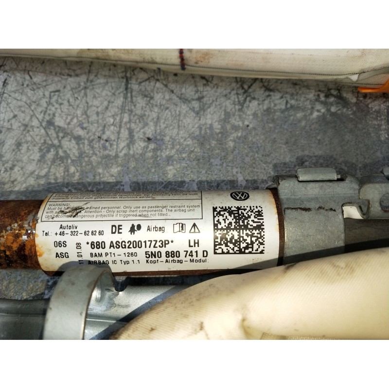 Recambio de airbag cortina delantero izquierdo para volkswagen tiguan (5n1) advance referencia OEM IAM 5N0880741D  