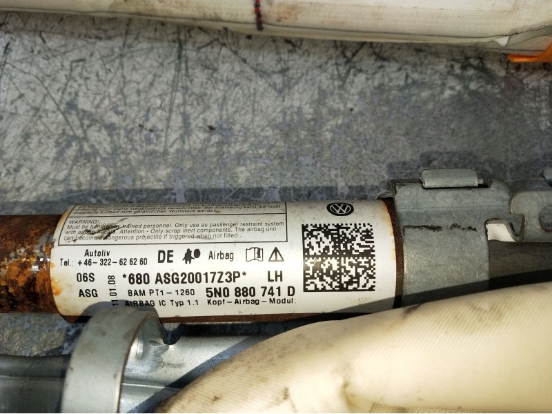 Recambio de airbag cortina delantero izquierdo para volkswagen tiguan (5n1) advance referencia OEM IAM 5N0880741D  