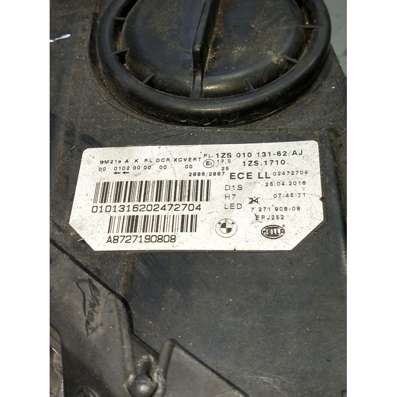 Recambio de faro derecho para bmw serie 5 lim. (f10) 525d xdrive referencia OEM IAM 1zs010131620101316202472704 xenon 