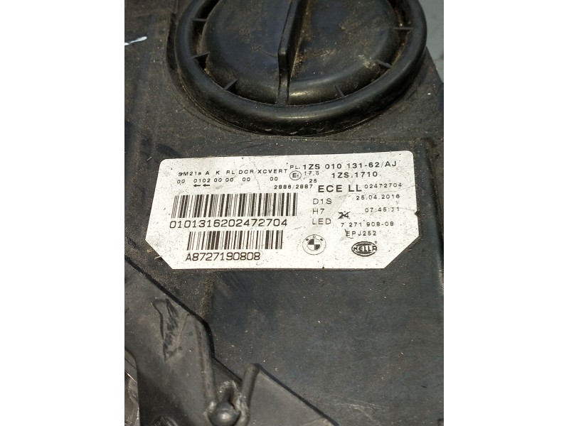 Recambio de faro derecho para bmw serie 5 lim. (f10) 525d xdrive referencia OEM IAM 1zs010131620101316202472704 xenon 