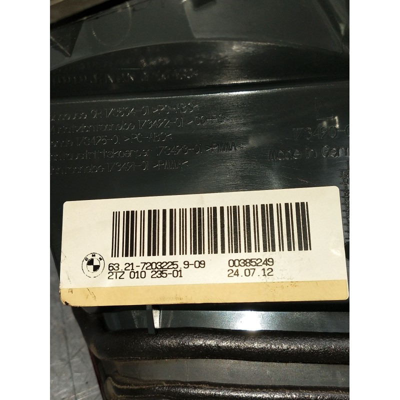 Recambio de piloto trasero izquierdo interior para bmw serie 5 lim. (f10) 525d xdrive referencia OEM IAM 632172032259092zt010235