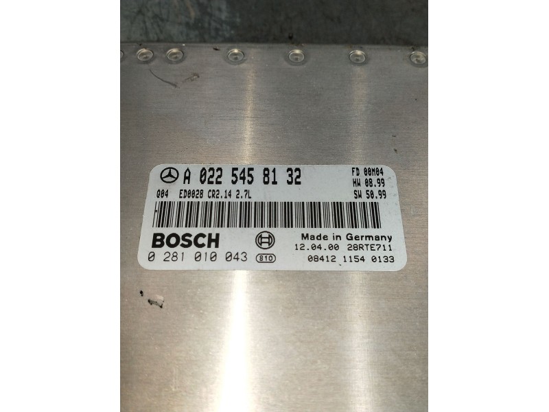 Recambio de centralita motor uce para mercedes-benz clase e (w210) berlina diesel 270 cdi (210.016) referencia OEM IAM a02254581