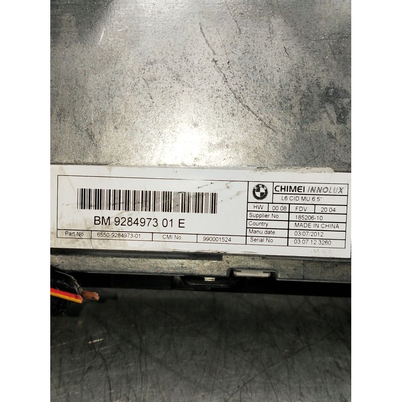 Recambio de pantalla multifuncion para bmw serie 5 lim. (f10) 525d xdrive referencia OEM IAM bm928497301e  