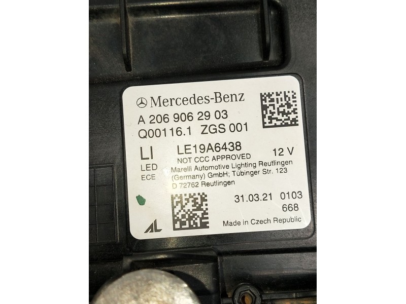 Recambio de faro izquierdo para mercedes-benz clase c (w206) c 220 d referencia OEM IAM 5fg941007fl316840  