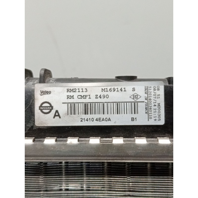 Recambio de radiador agua para nissan qashqai ii (j11, j11_) 1.5 dci referencia OEM IAM 214104EA0A M169141 