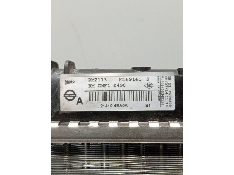 Recambio de radiador agua para nissan qashqai ii (j11, j11_) 1.5 dci referencia OEM IAM 214104EA0A M169141 