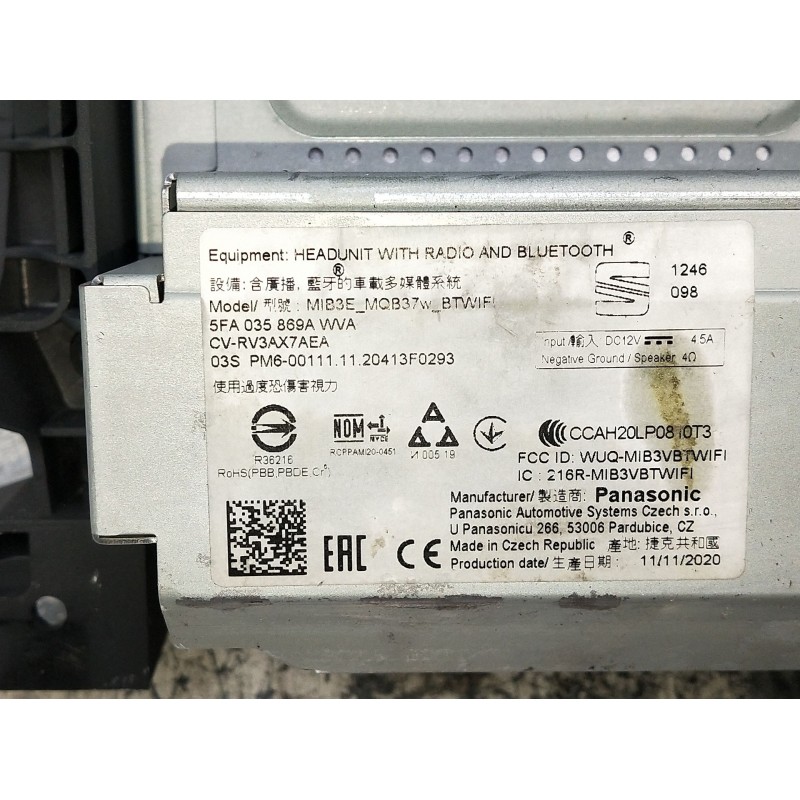 Recambio de pantalla multifuncion para seat leon sportstourer (kl8) referencia OEM IAM 5FA035869A  