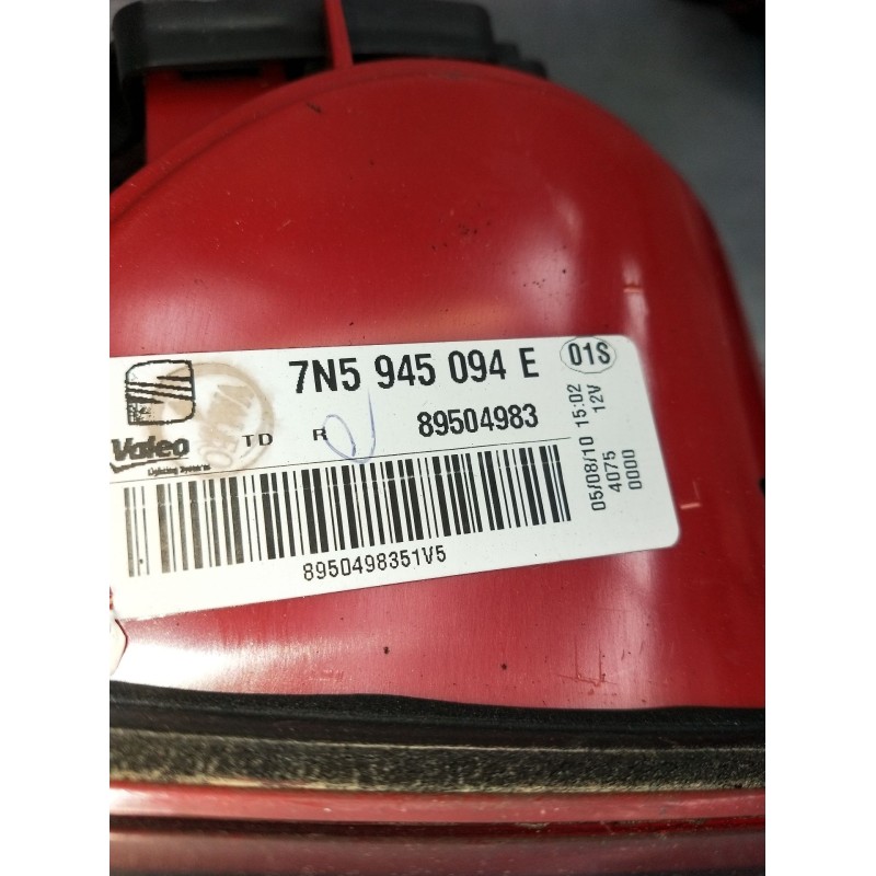 Recambio de piloto trasero derecho interior para seat alhambra (710, 711) 2.0 tdi referencia OEM IAM 7N945094E 89504983 