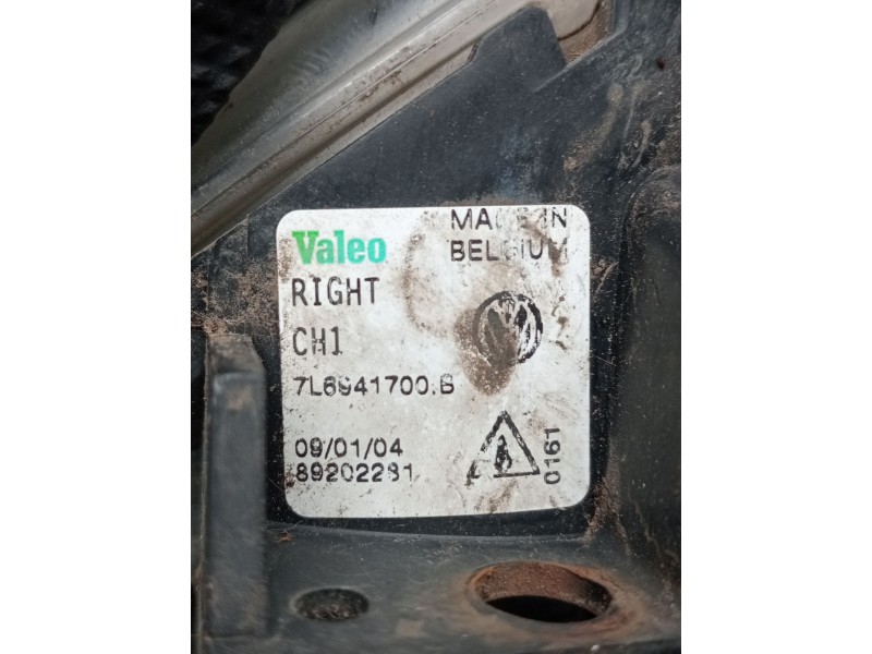 Recambio de faro antiniebla derecho para volkswagen touareg (7la) tdi r5 referencia OEM IAM 7l6941700b 89202281  