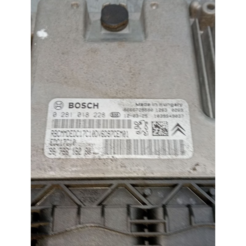 Recambio de centralita motor uce para citroën berlingo furgoneta/monovolumen (b9) 1.6 hdi 90 referencia OEM IAM 0281018228 96788