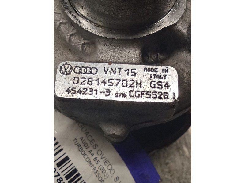 Recambio de turbocompresor para audi a4 b5 (8d2) 1.9 tdi referencia OEM IAM 4542313  