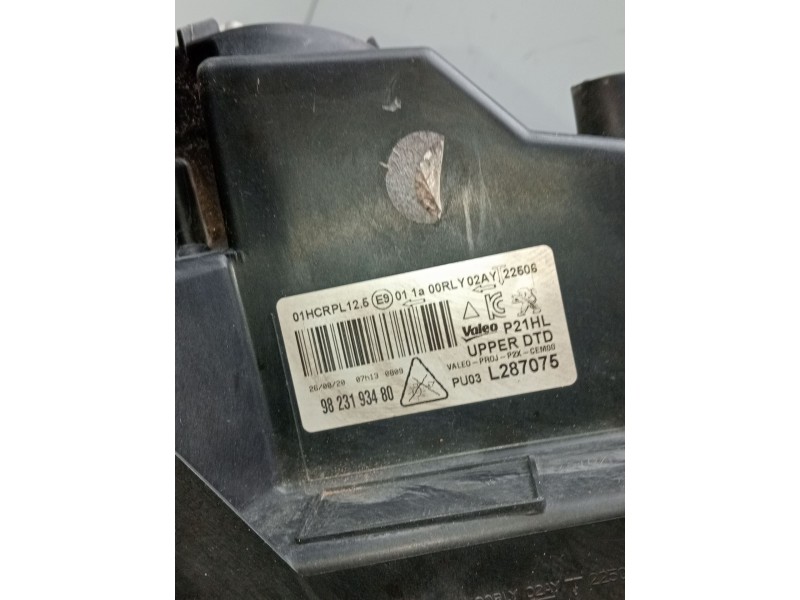 Recambio de faro derecho para peugeot 2008 i van (cu_) bluehdi 100 (cuyhym) referencia OEM IAM 9823193480  