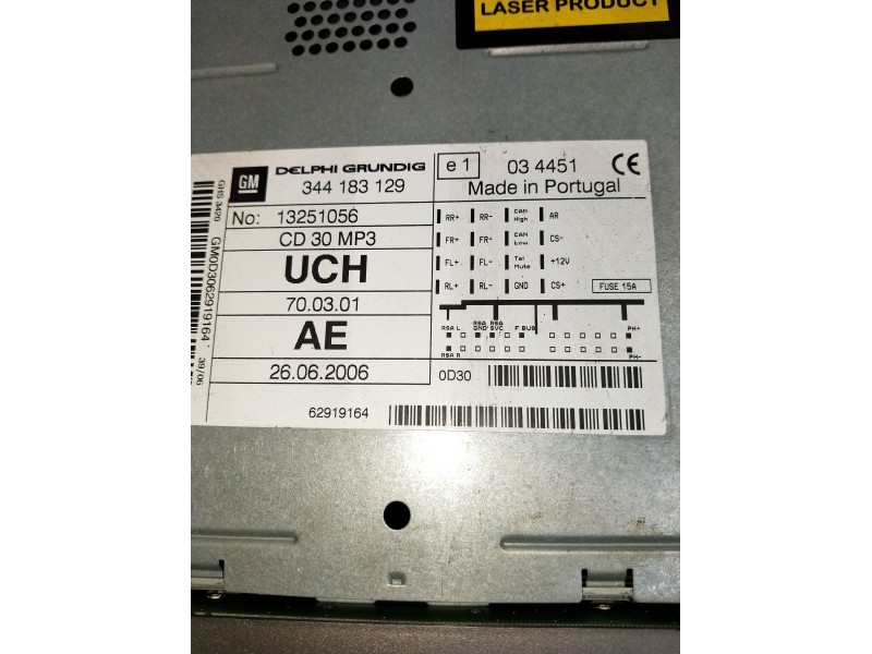 Recambio de sistema audio / radio cd para opel antara cosmo 4x4 referencia OEM IAM 13251056 344183129 