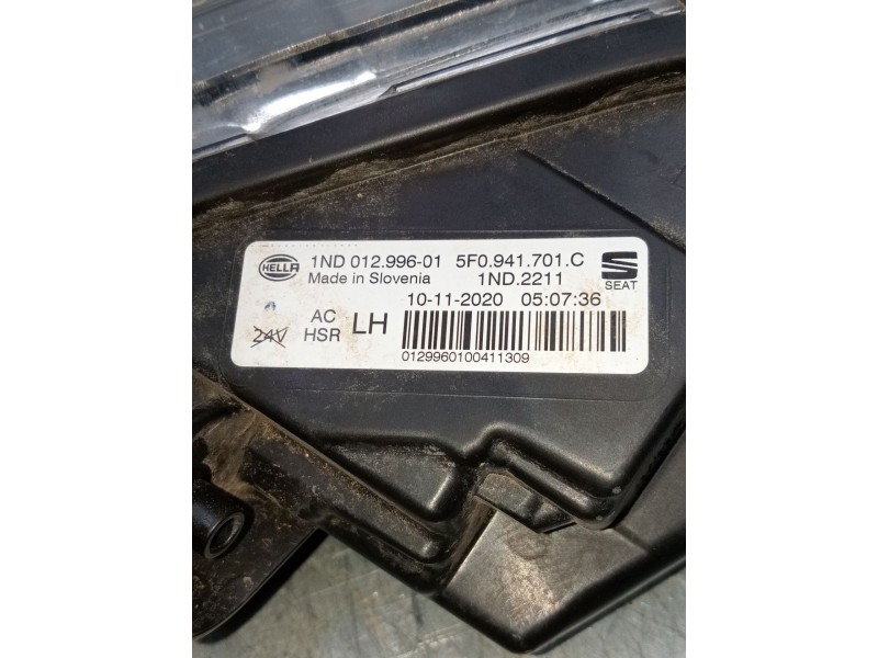 Recambio de faro antiniebla izquierdo para seat leon sportstourer (kl8) referencia OEM IAM 1nd01299601 5f0941701c  