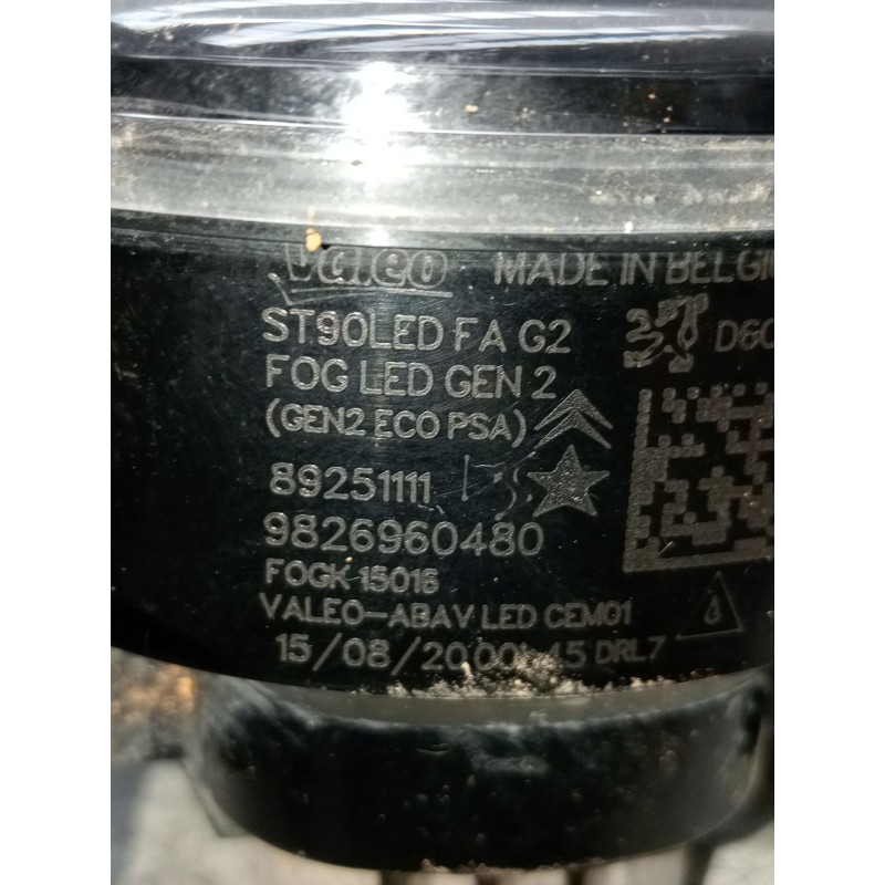 Recambio de faro antiniebla derecho para peugeot 2008 i van (cu_) bluehdi 100 (cuyhym) referencia OEM IAM 9826960480  