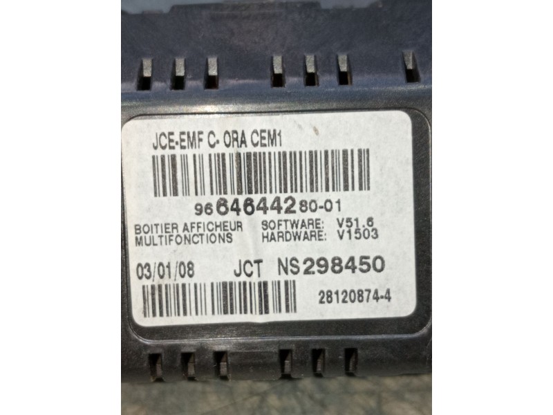 Recambio de pantalla multifuncion para peugeot 308 i (4a_, 4c_) 1.6 hdi referencia OEM IAM 9664644280  