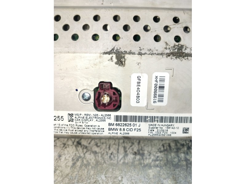 Recambio de pantalla multifuncion para bmw x3 (f25) referencia OEM IAM 682262501J  