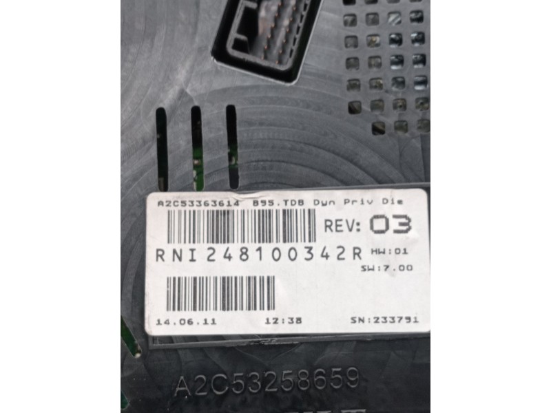 Recambio de cuadro instrumentos para renault megane iii hatchback (bz0/1_, b3_) 1.9 dci (bz0n, bz0j) referencia OEM IAM s2c53363