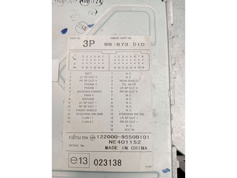 Recambio de sistema audio / radio cd para chevrolet captiva 2.0 vcdi lt referencia OEM IAM 96673510  