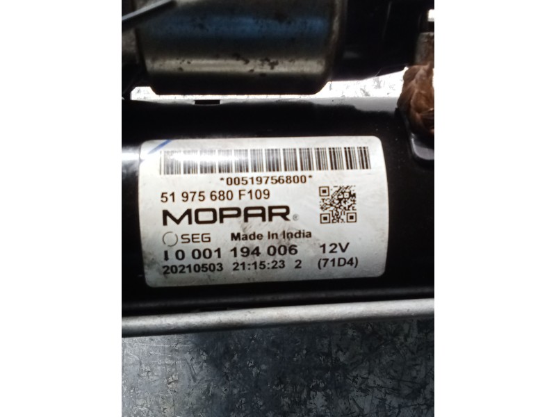 Recambio de motor arranque para fiat 500 312 1.0 hybrid referencia OEM IAM 51975680F109 0001194006 