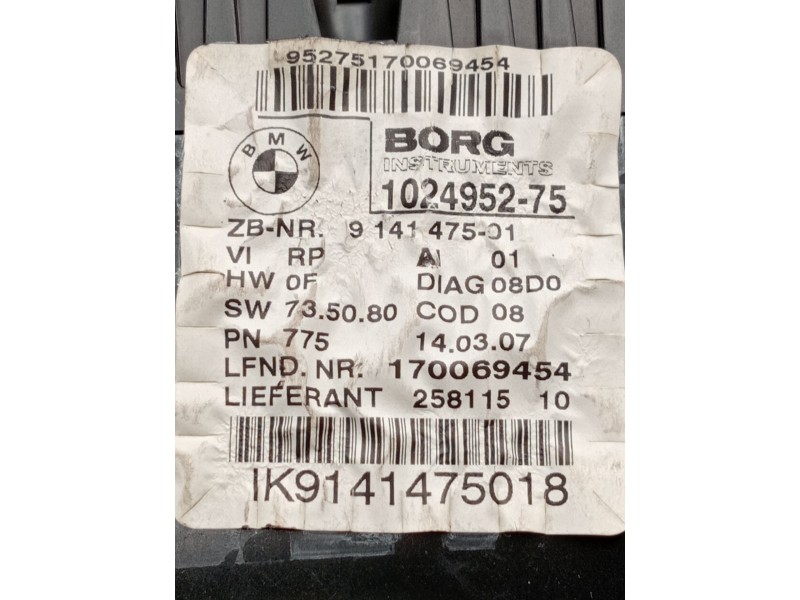 Recambio de cuadro instrumentos para bmw 1 (e87) 118 d referencia OEM IAM 1k9141475018 102495275  