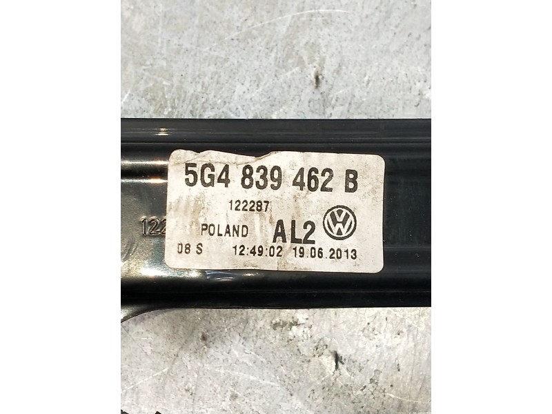 Recambio de elevalunas trasero derecho para volkswagen golf vii (5g1, bq1, be1, be2) 2.0 tdi referencia OEM IAM 5G4839462B 5P 