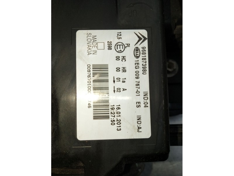 Recambio de faro derecho para citroën c3 picasso (sh_) 1.6 hdi 90 referencia OEM IAM 9681873980 1EG00976701 