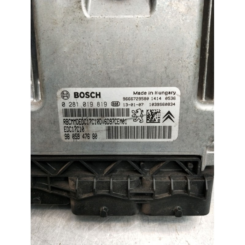 Recambio de centralita motor uce para citroën c3 picasso (sh_) 1.6 hdi 90 referencia OEM IAM 0281019819 9805947680 9666729580