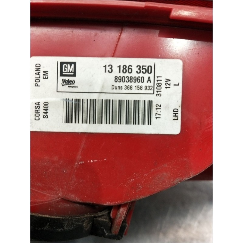 Recambio de piloto trasero izquierdo para opel corsa d (s07) 1.3 cdti (l08, l68) referencia OEM IAM 13186350 89038960A 
