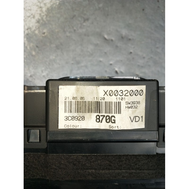 Recambio de cuadro instrumentos para volkswagen passat b6 (3c2) 2.0 tdi 16v referencia OEM IAM 3C0920870G  