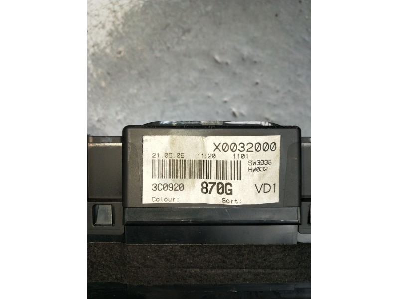 Recambio de cuadro instrumentos para volkswagen passat b6 (3c2) 2.0 tdi 16v referencia OEM IAM 3C0920870G  
