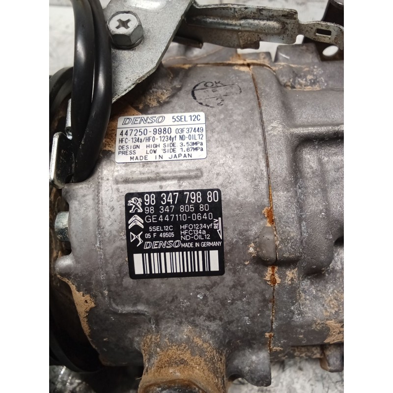 Recambio de compresor aire acondicionado para opel corsa f referencia OEM IAM 4472509980 9834779880 GE4471100640