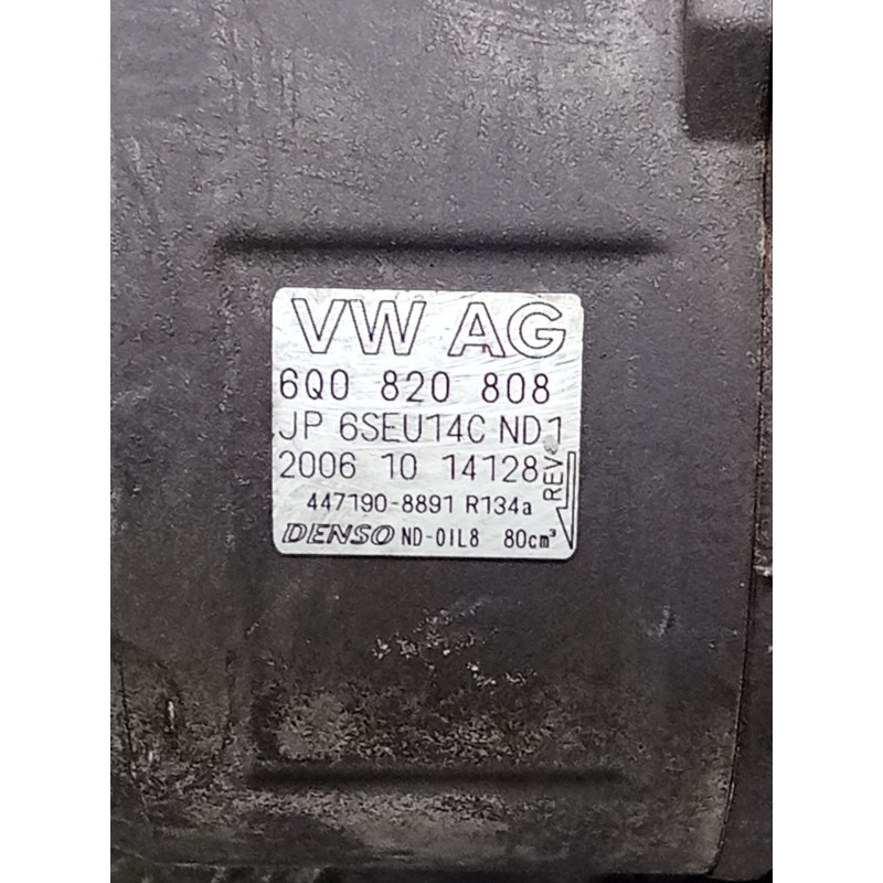 Recambio de compresor aire acondicionado para seat ibiza iii (6l1) 1.9 tdi referencia OEM IAM 6Q0820808 JP6SEU14CND1 